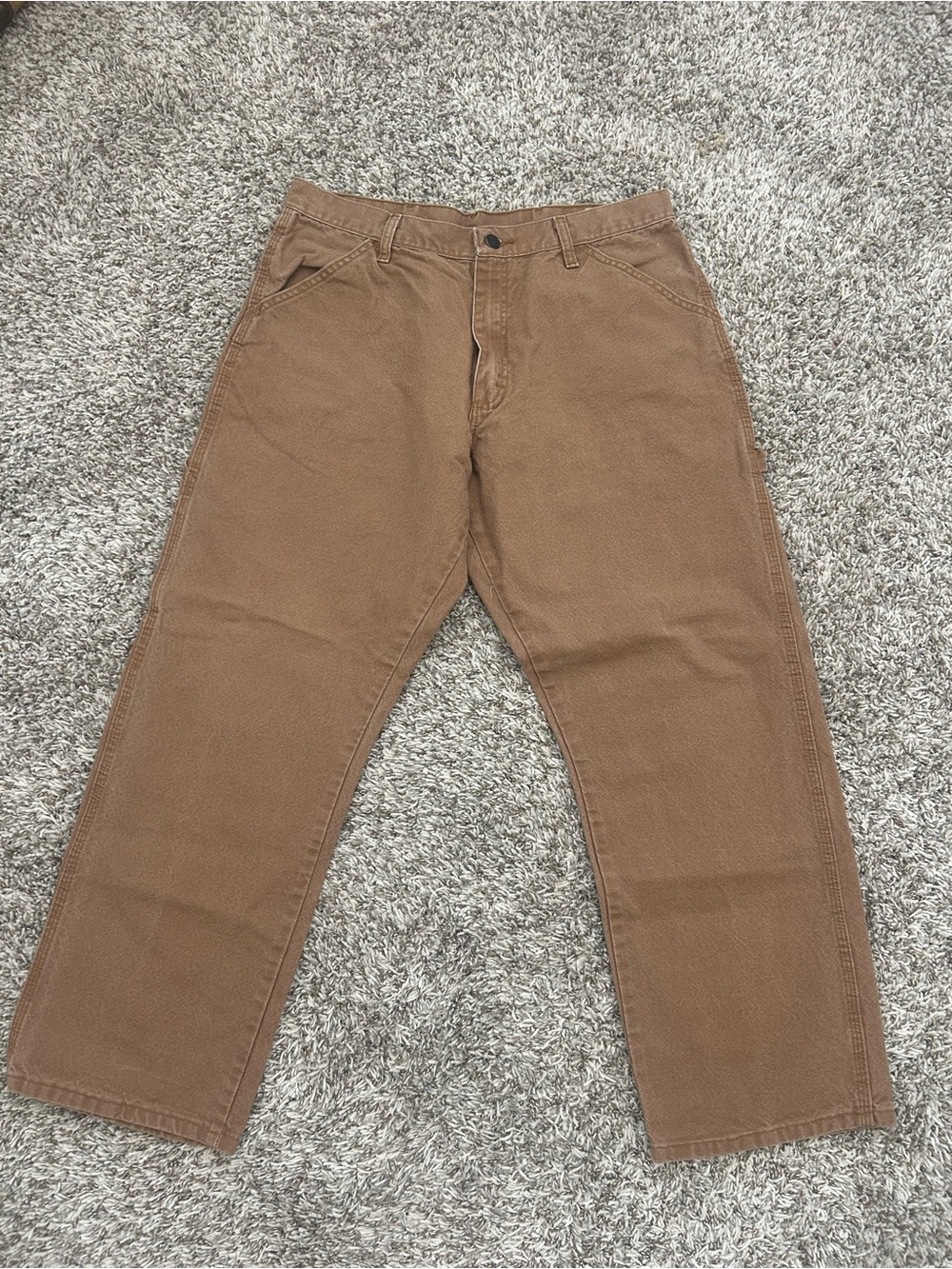 Rustler Carpenter Canvas Cargo Pants Men’s 34x30 Brown 100% Cotton